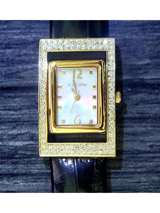 Very Rare Elgin Womans Watch Flip MOP Dial Watch New In Box display picture 2